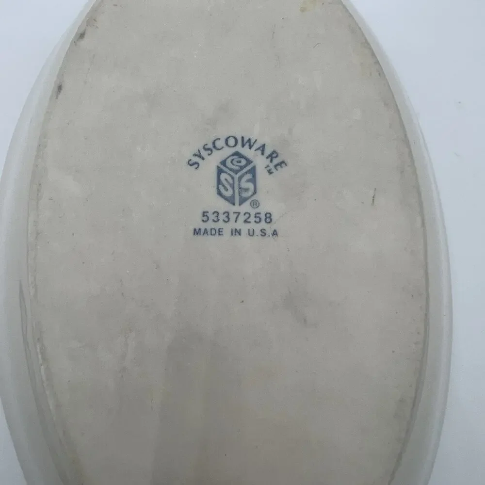 Vintage Syscoware White Ceramic Oval Au Gratin Baking Dish with Handles #5337258